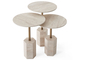 Σετ τραπεζάκια σαλονιού Round Base Traventino Look SMF-0937-0008 Efdeco