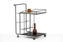 Γυάλινο Τρόλεϊ Μπαρ Glass μαύρο 66x45x83 εκ SMF-0888-00031 Efdeco