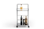 Γυάλινο Τρόλεϊ Μπαρ Glass μαύρο 66x45x83 εκ SMF-0888-00031 Efdeco Image 6