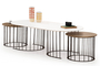Σετ Τραπεζιών Ripa White Brass COF-0935-0063 Efdeco