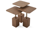 Σετ τραπεζάκια σαλονιού Square Base Walnut SMF-0937-0007 Efdeco