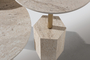Σετ τραπεζάκια σαλονιού Round Base Traventino Look SMF-0937-0008 Efdeco Image 5