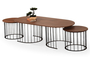 Σετ Τραπεζιών Ripa Walnut COF-0935-0062 Efdeco