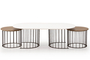 Σετ Τραπεζιών Ripa White Brass COF-0935-0063 Efdeco Image 2