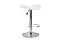 Σκαμπό Bar Saddle PVC Άσπρο/Χρώμιο CHA-0146-0130 Efdeco