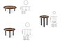 Σετ τραπεζάκια σαλονιού Round Base Black COF-0937-0035 Efdeco Image 3