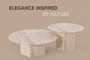 Τραπεζάκι σαλονιού Travertine Look Στρογγυλό COF-0937-0036 Efdeco Image 3