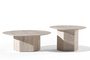 Τραπεζάκι σαλονιού Travertine Look Στρογγυλό COF-0937-0036 Efdeco Image 7