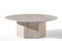 Τραπεζάκι σαλονιού Travertine Look Στρογγυλό COF-0937-0036 Efdeco