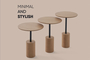 Σετ τραπεζάκια σαλονιού Round Base Natural SMF-0937-0006 Efdeco Image 3