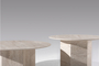 Τραπεζάκι σαλονιού Travertine Look Στρογγυλό COF-0937-0036 Efdeco Image 8